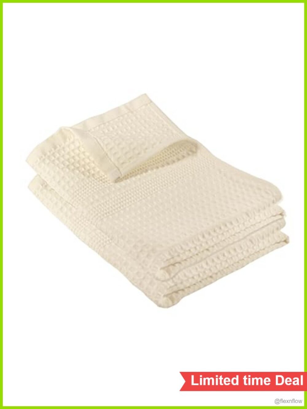 Waffle Weave 100% Cotton Hand Towels Quick Dry Set of 2